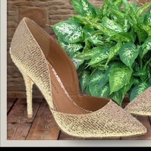 Champagne/Gold Glitter Pumps